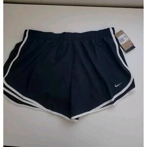 Nike Running Shorts Womens Dri-fit Lined Black White Plus Sz 1X NWT Stretch
